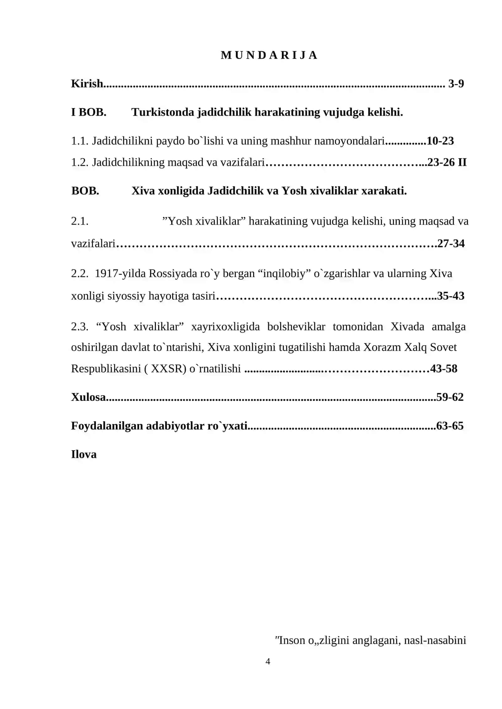 Jadidchilik va “Yosh xivaliklar” harakatining qisqacha tarixi BITIRUV MALAKAVIY ISHI 2