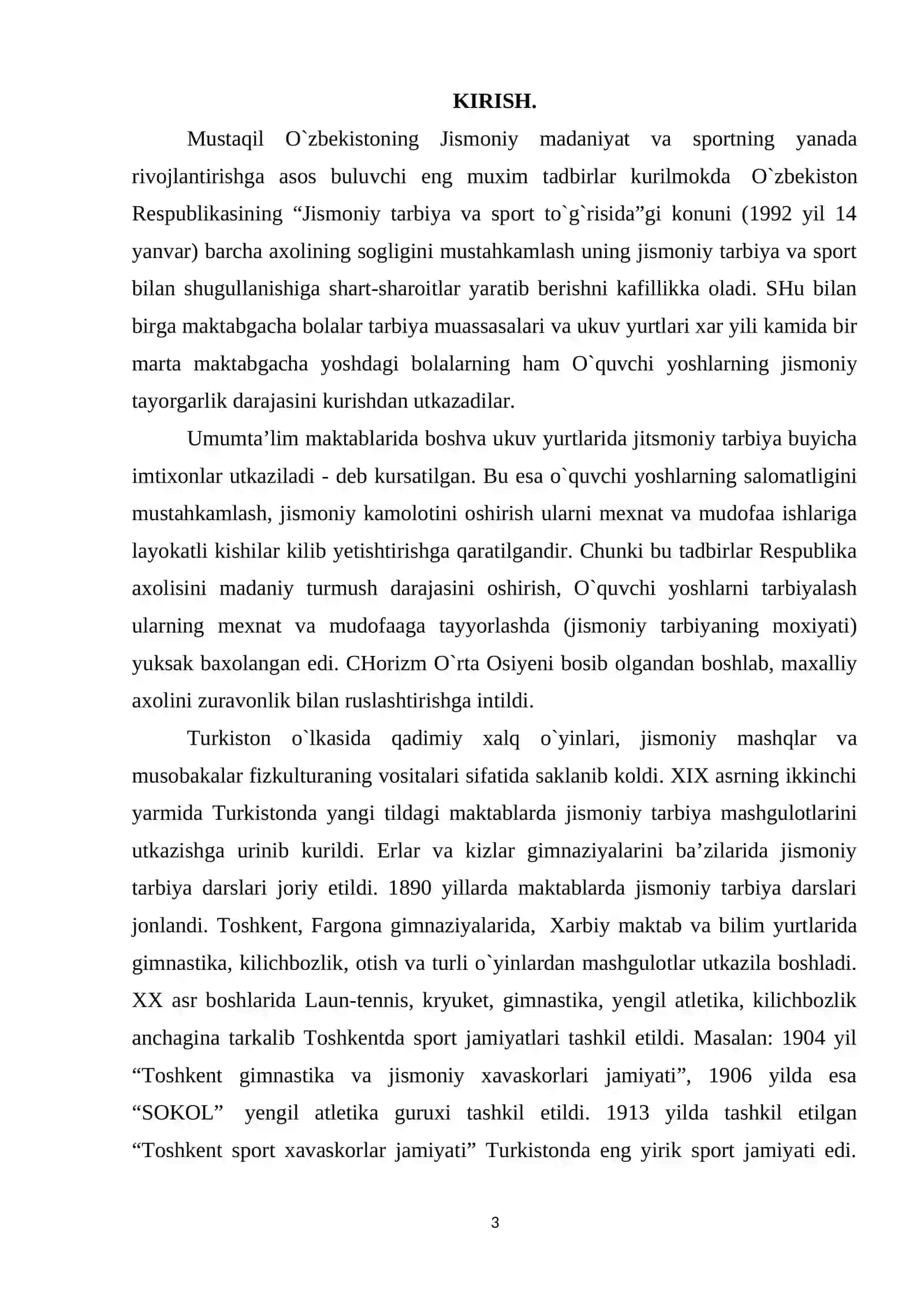 O`zbekiston Respublikasida jismoniy tarbiyaning rivojlanishi 2