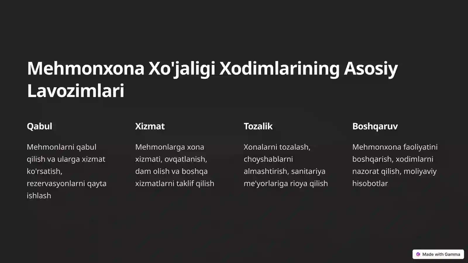 Mehmonxona Xo'jaligida Xodimlarni Tanlash va Yo'llash 2
