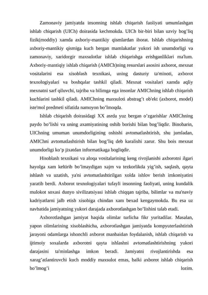 Axborotlashgan jamiyat va uning istiqbollari 2