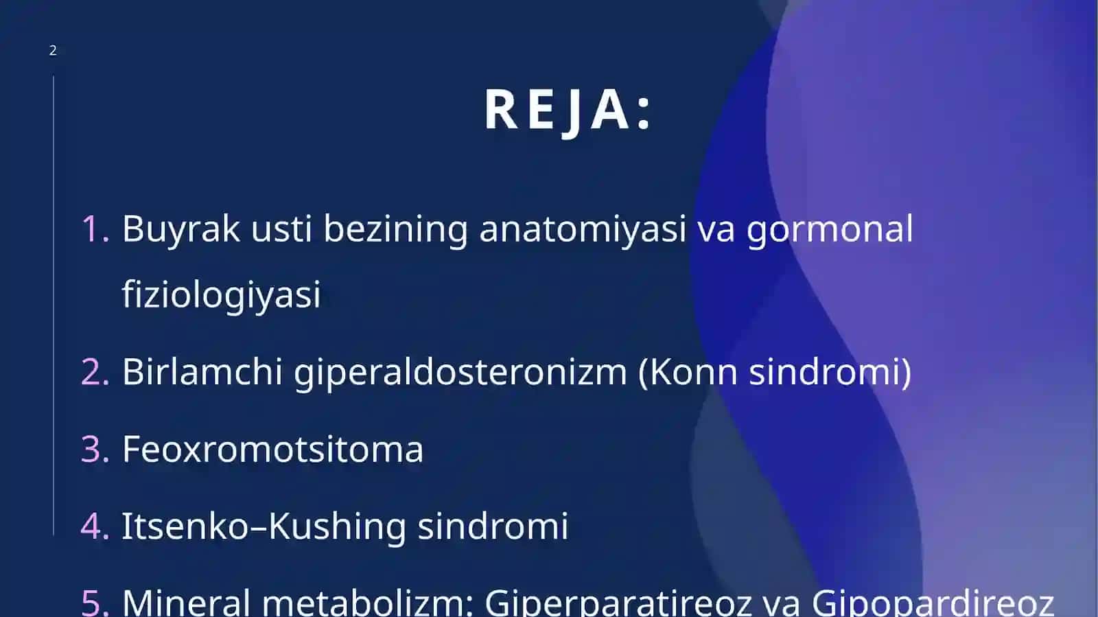 Konnsindromi,Feoxromotsitoma,Itsenko–Kushingsindromi(MKB-10bo‘yicha), Mineralmetabolizm.GiperparatireozvaGipopardireoz 2