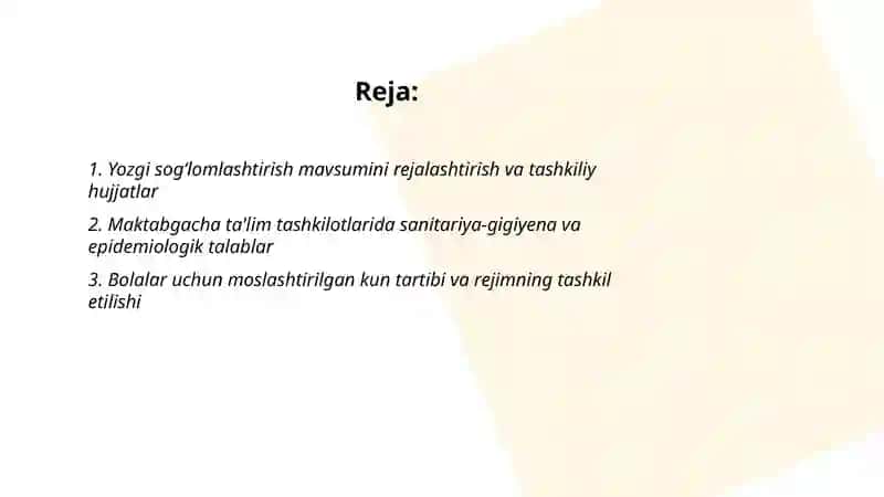 Yozgi sogʻlomlashtirish mavsumi 2