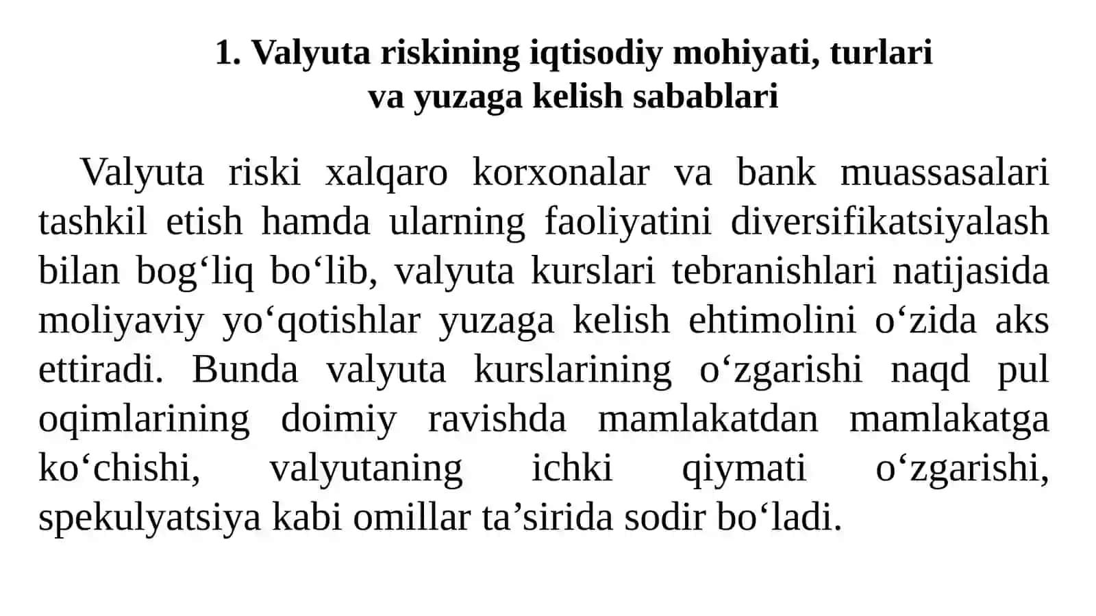 Valyuta riski xalqaro korxonalar va bank muassasalari tashkil etish hamda ularning faoliyatini diversifikatsiyalash 2