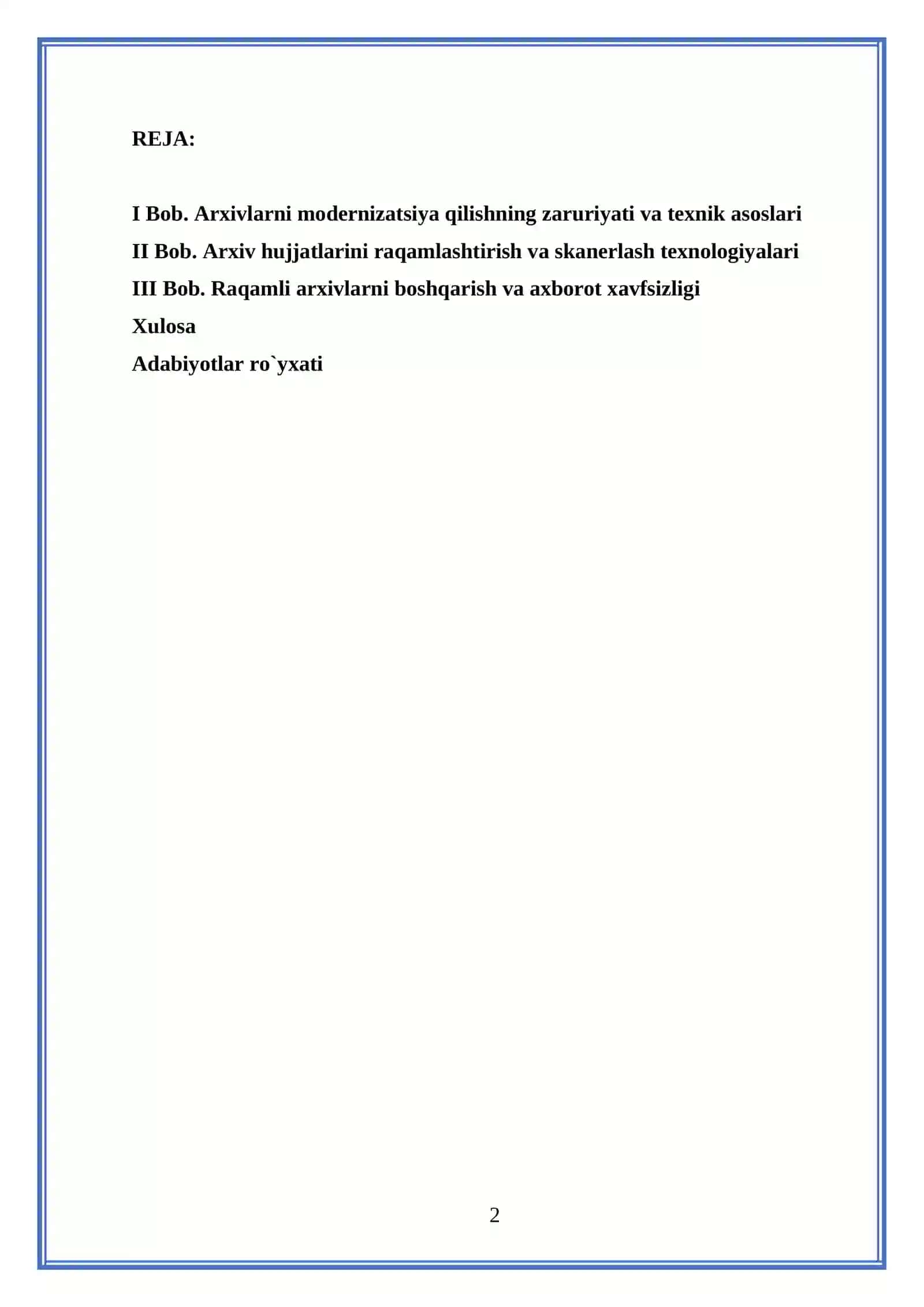 " Arxivlarni zamonaviy texnik vositalari bilan ta`minlash 2