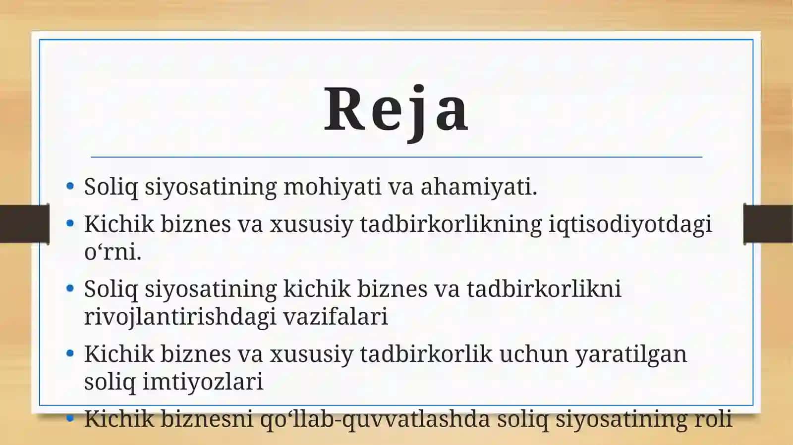Soliqsiyosati va kichik biznes va xususiy tadbirkorlik 2