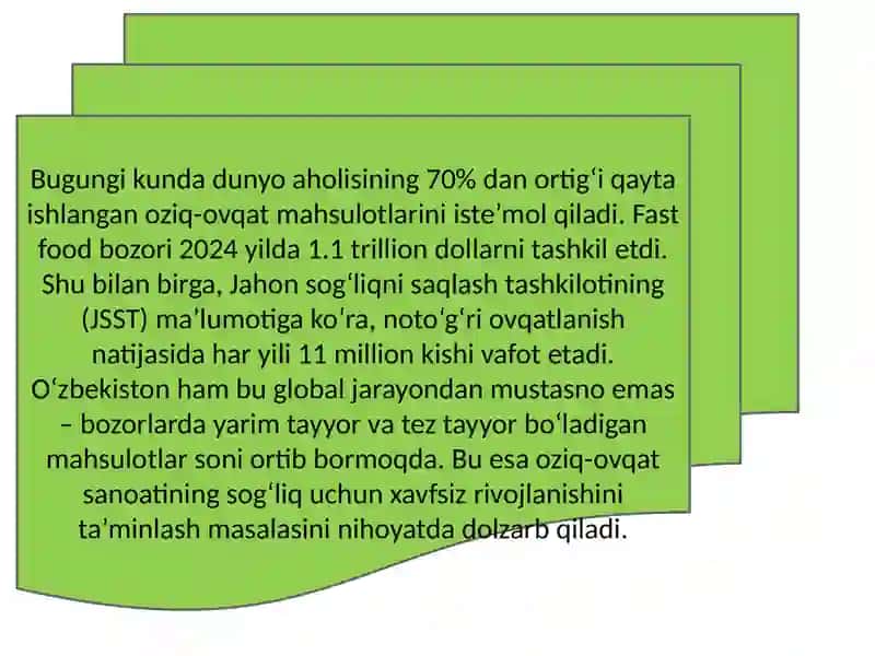 Fast food sanoatining rivojlanishi va uning sogʻliq uchun tasiri 2