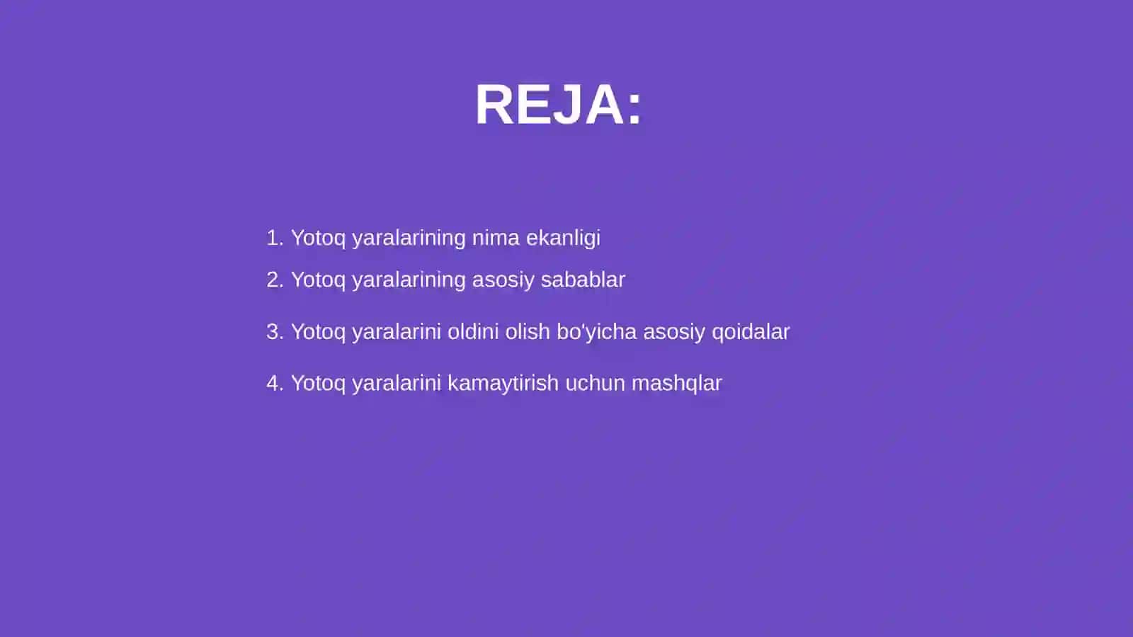 Yotoq yaralari va ularni oldini olish haqida maʼlumot 2