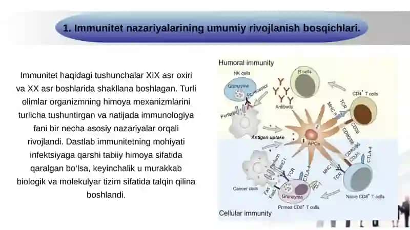 Immunitet (teoriyadari) g‘oyalari, fagotsitar, gumoral, klonal - seliksion va bosh. 2