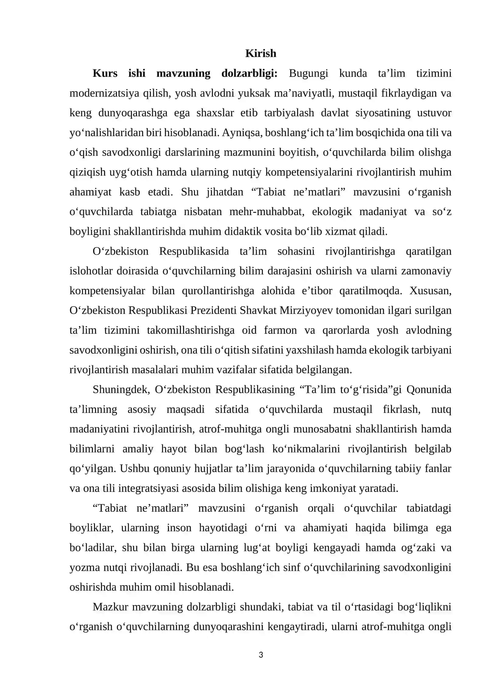 Boshlang‘ich sinf ona tili va o‘qish savodxonligi darslarida “Tabiat ne’matlari” mavzusini o‘rganish 2