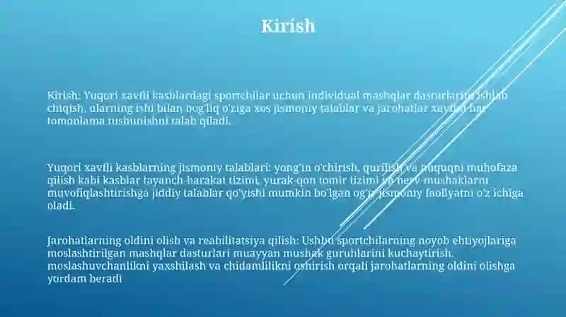 Bo'Lajak Kasbiy Faoliyatiga Bog'Liq Jismoniy Mashiqlardan Iborat Individual Dasturlar Tuzish 2