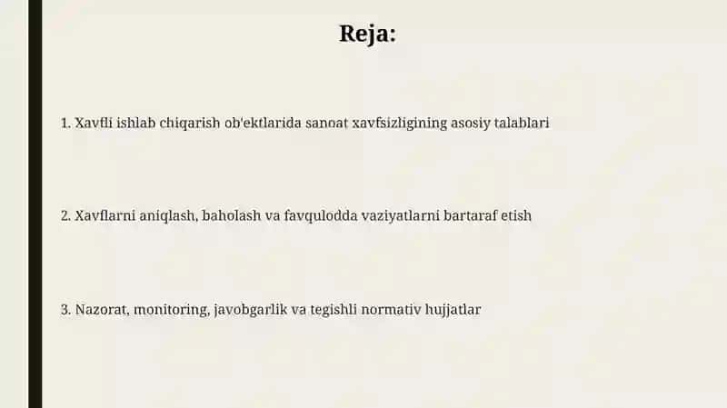 Xavfishlabchiqarish ob'ektlari sanoat xavfsizligi 2