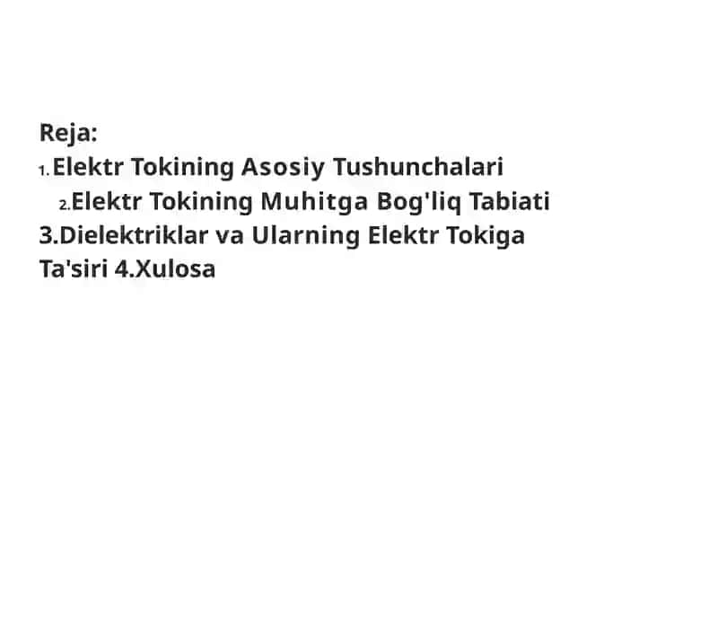 Elektr Tokining Turli Muhitlardagi Tabiati 2