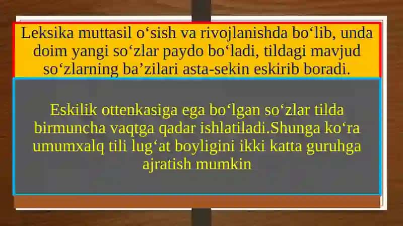 Ona tilining nofa olleksikasi, neologizmlar (yangi paydobo‘lgan so‘zlar) 2
