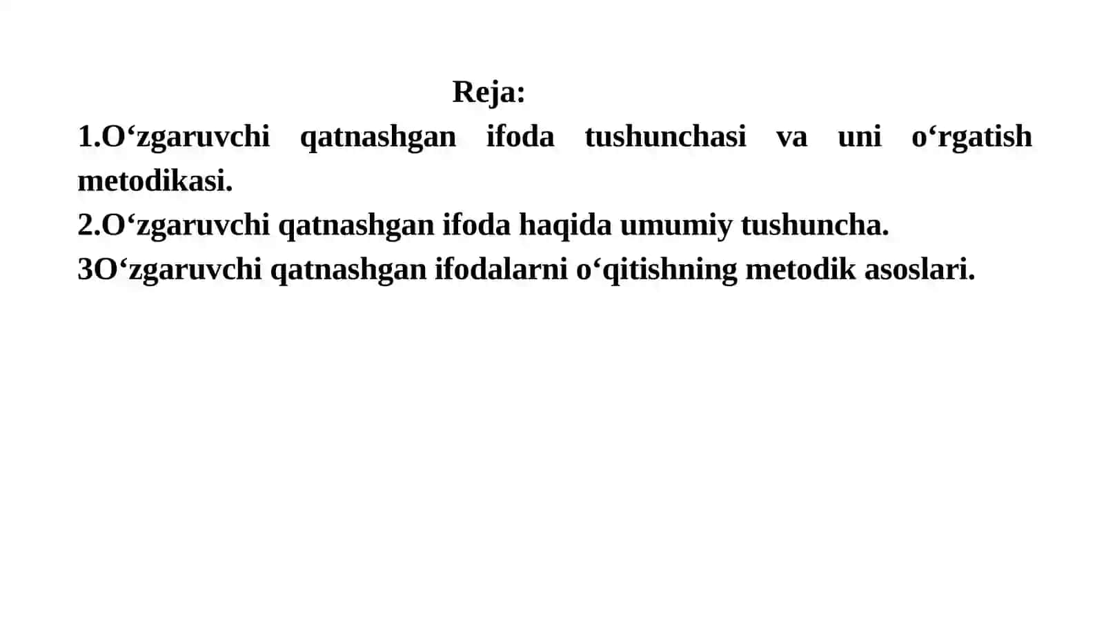 O'zgaruvchi qatnashgan ifoda 2