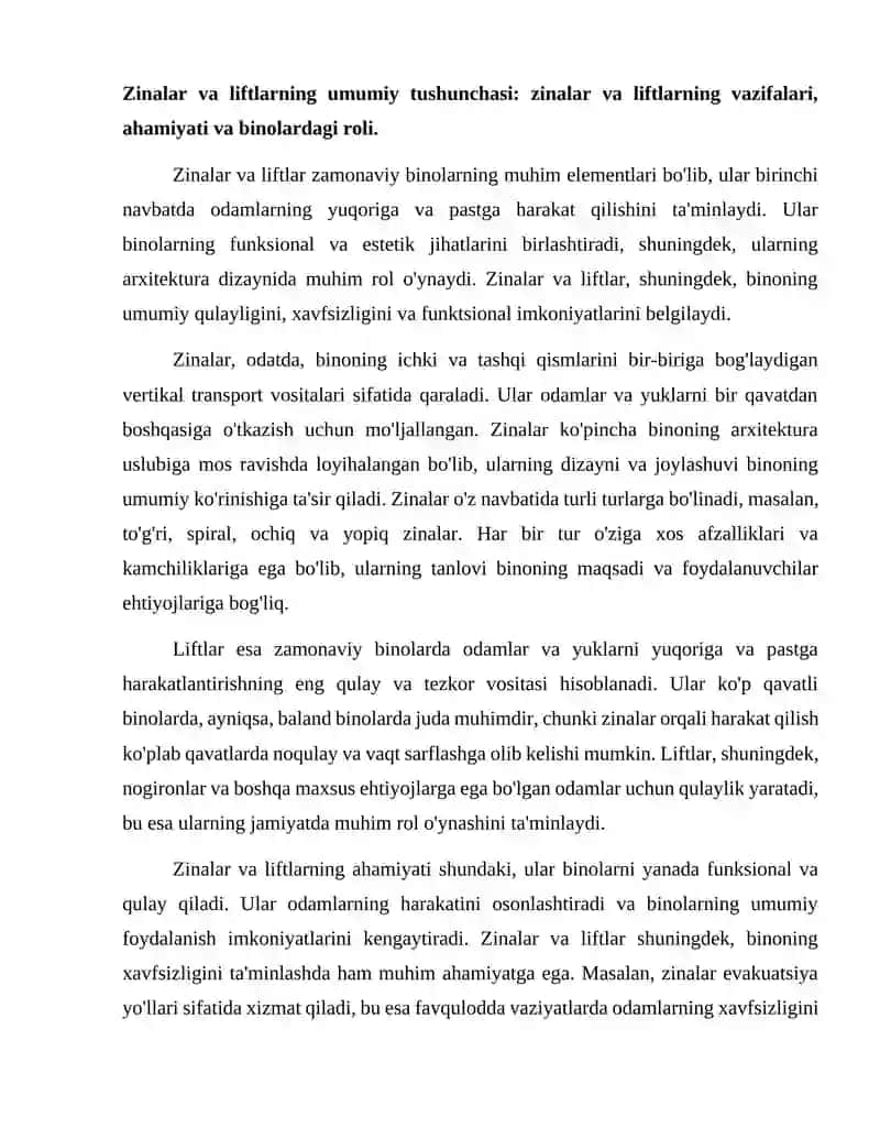 Zinalar va liftlari 2
