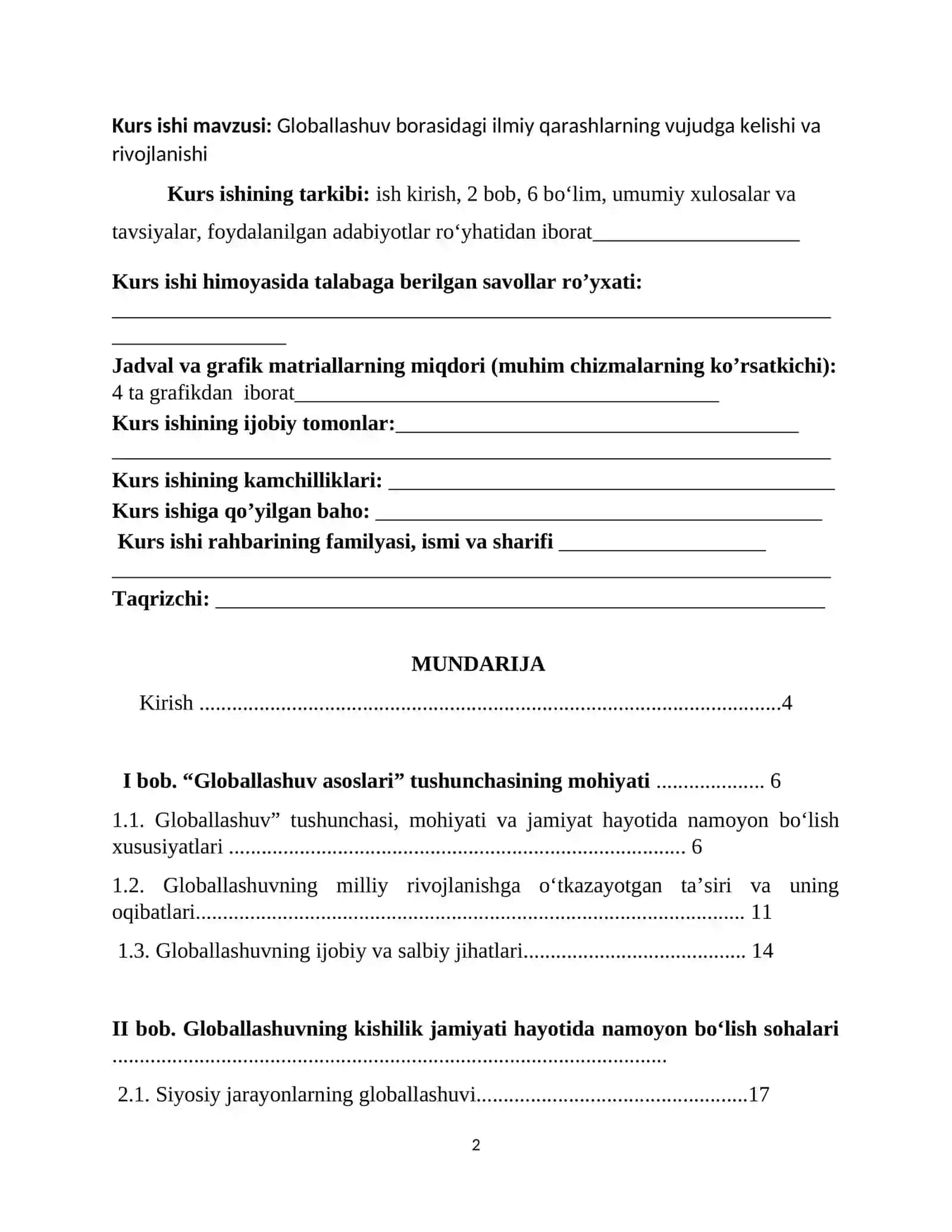 Globallashuv borasidagi ilmiy qarashlarning vujudga kelishi va rivojlanishi 2