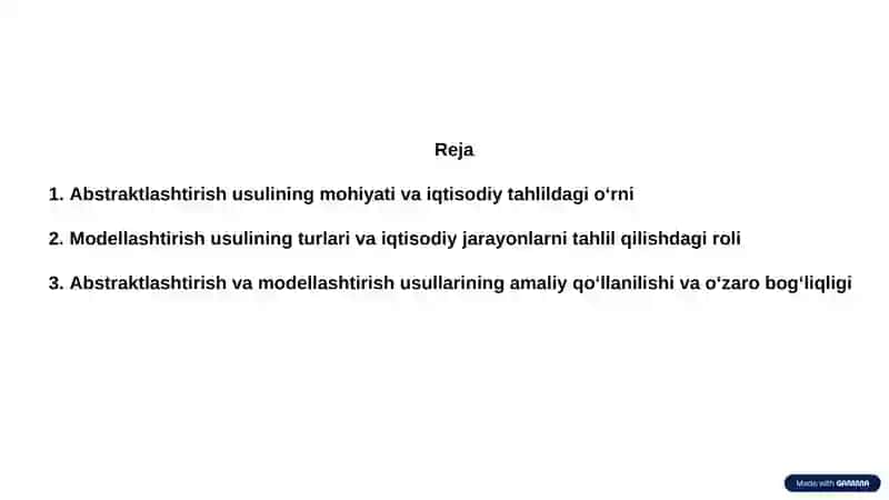 Iqtisodiy tahlilda abstraktlashtirish va modellashtirish usullarining qo‘llanilishi 2