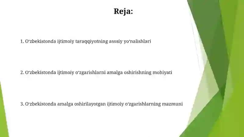 Oʻzbekistonda ijtimoiy sohadagi oʻzgarishlar 2