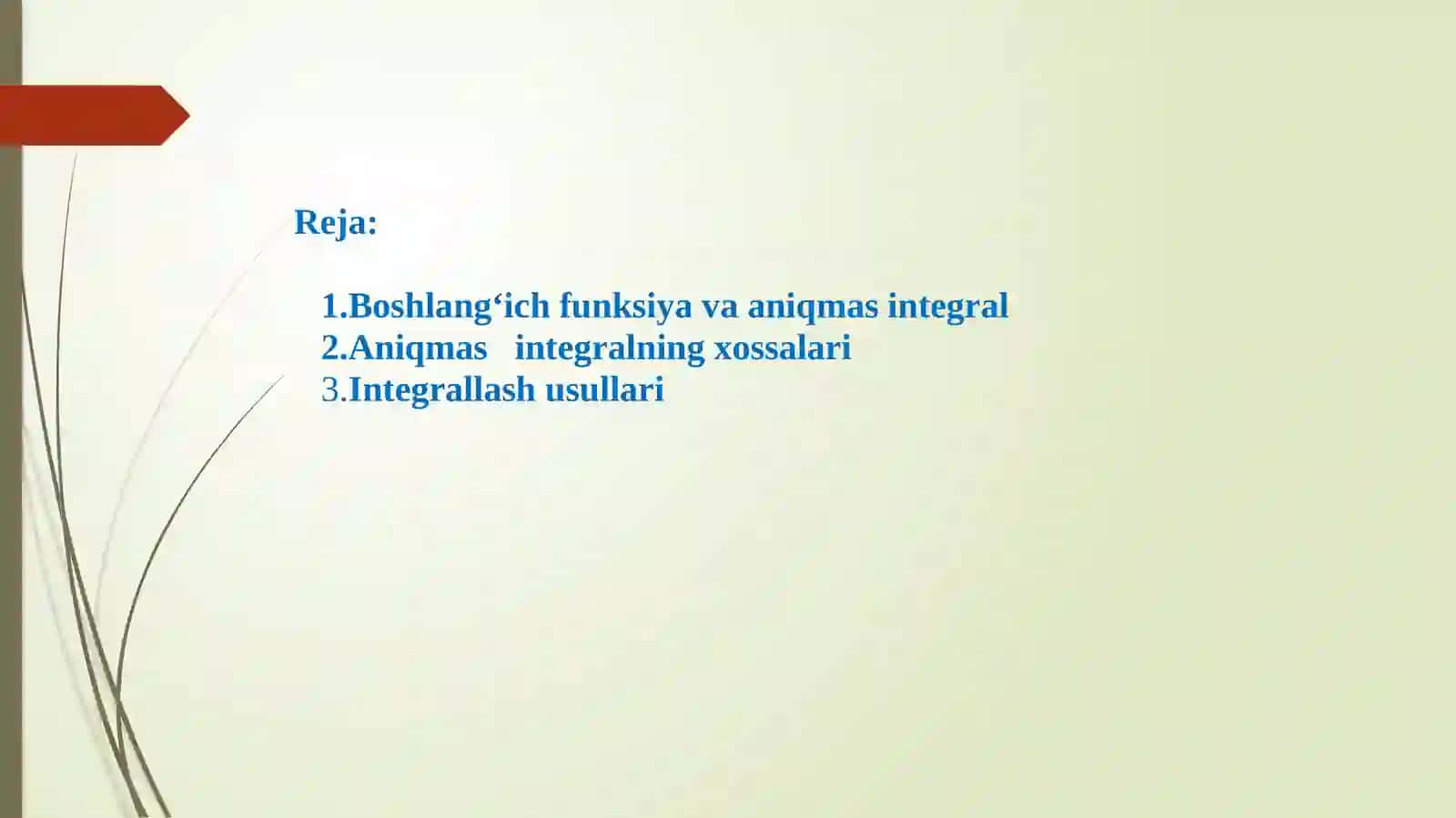 Boshlang‘ich funksiya va aniqmas integral 2