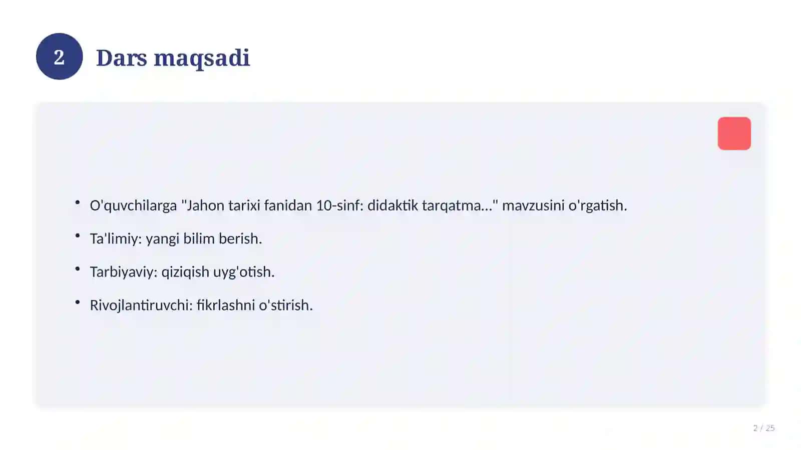 Jahon tarixi fanidan 10-sinf: didaktik tarqatma materiallar 2