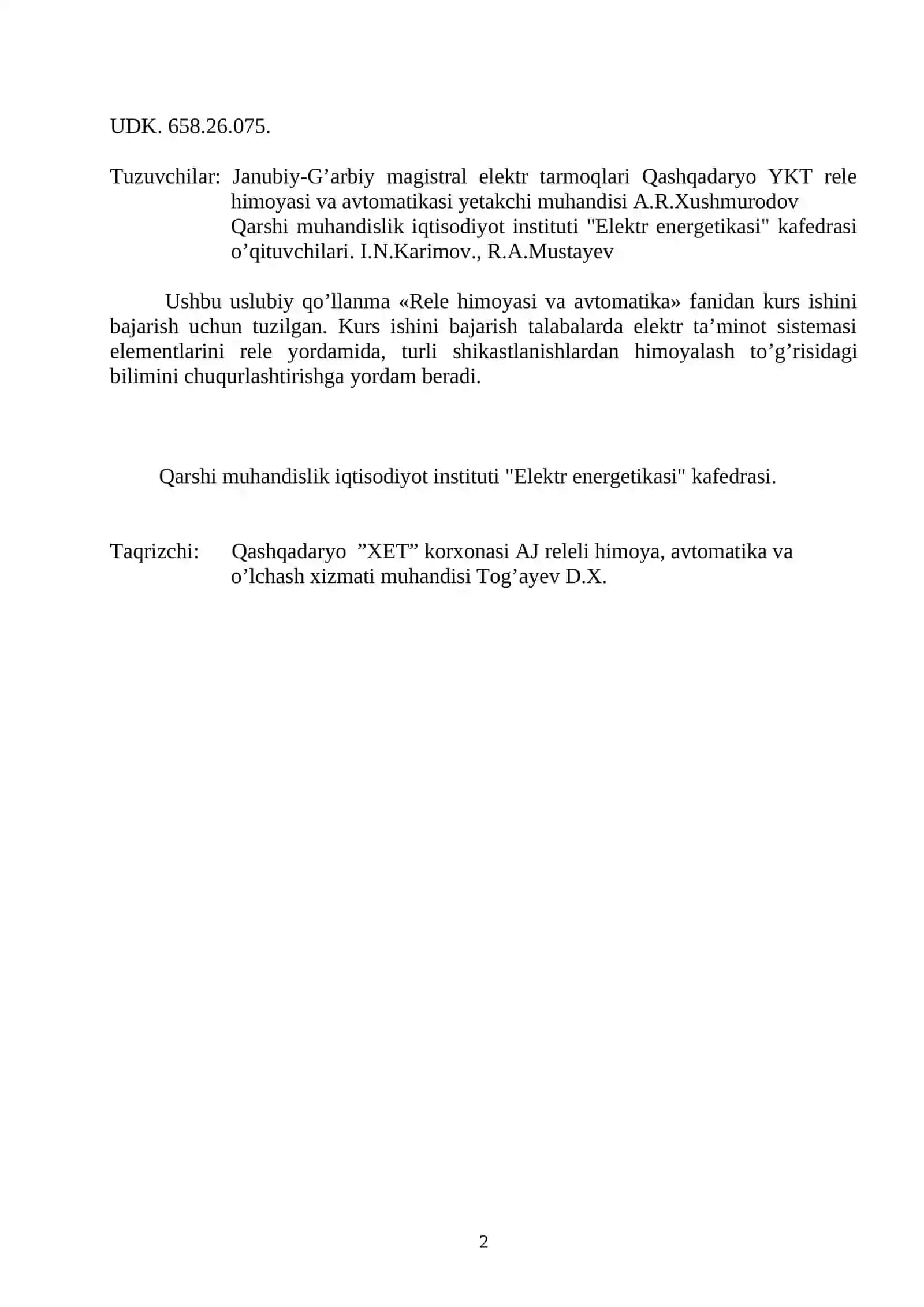 Uslubiy qo’llanma va topshiriqlar 2