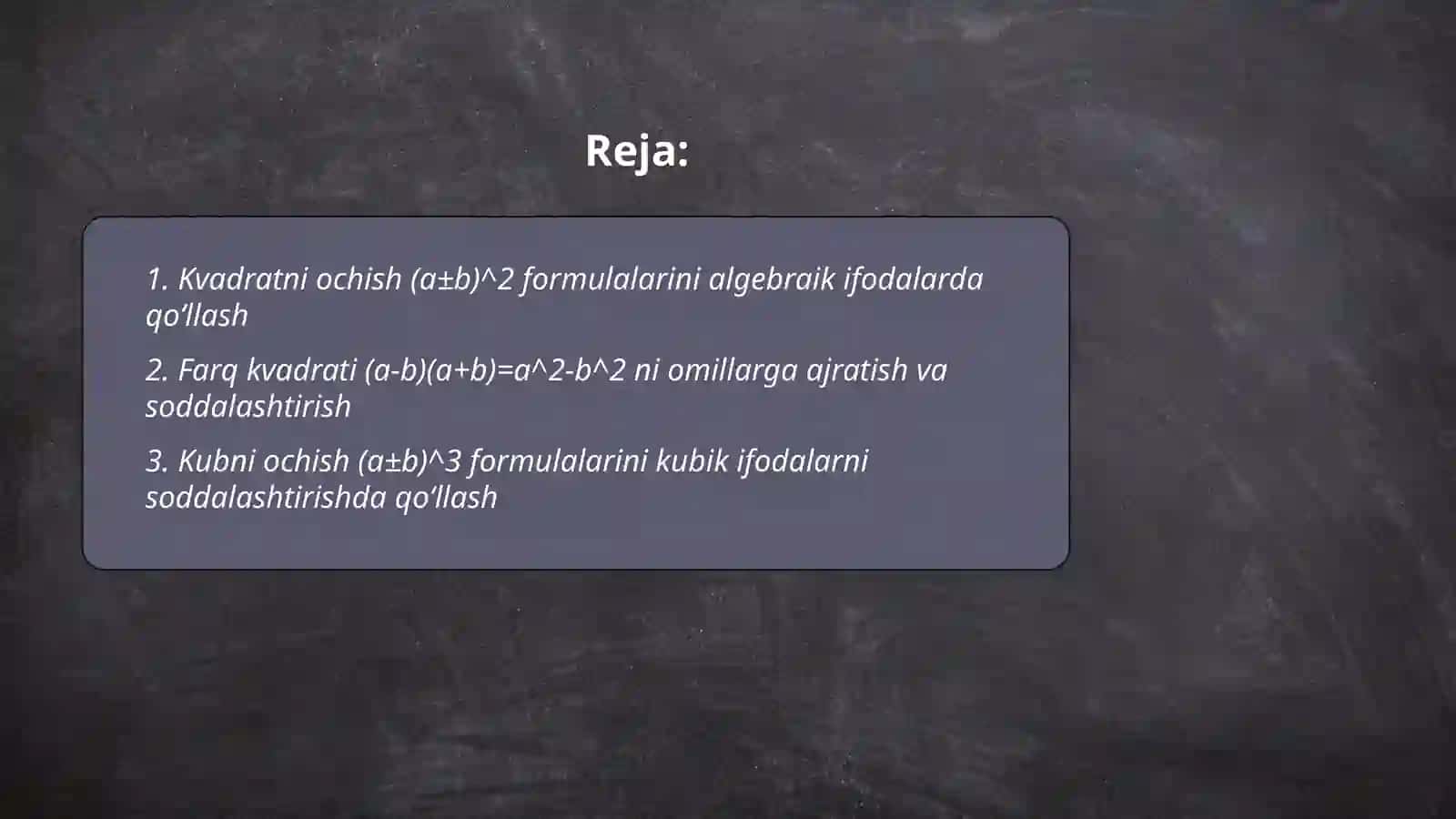 QISQA KOʻPAYTIRISH FORMULALARI TADBIQI 2