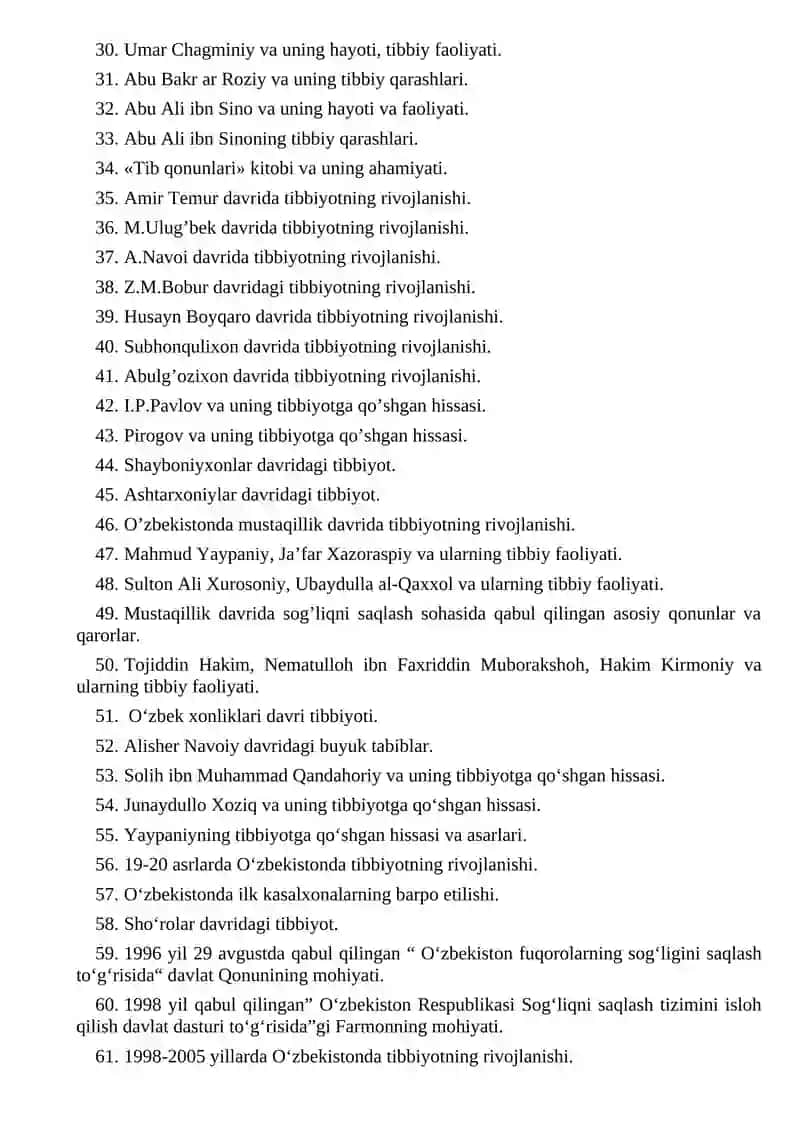TIBBIYOT TARIXI 2