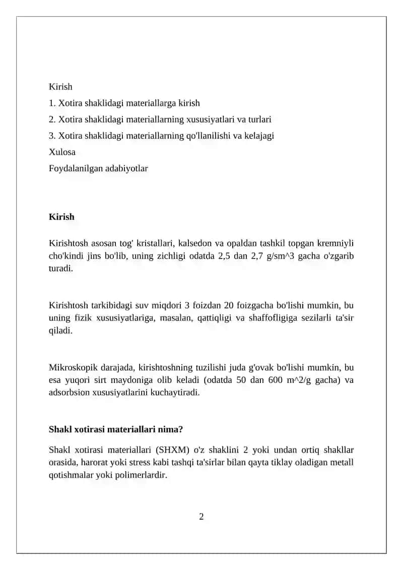 Shaklini eslab qoladigan materiallar 2