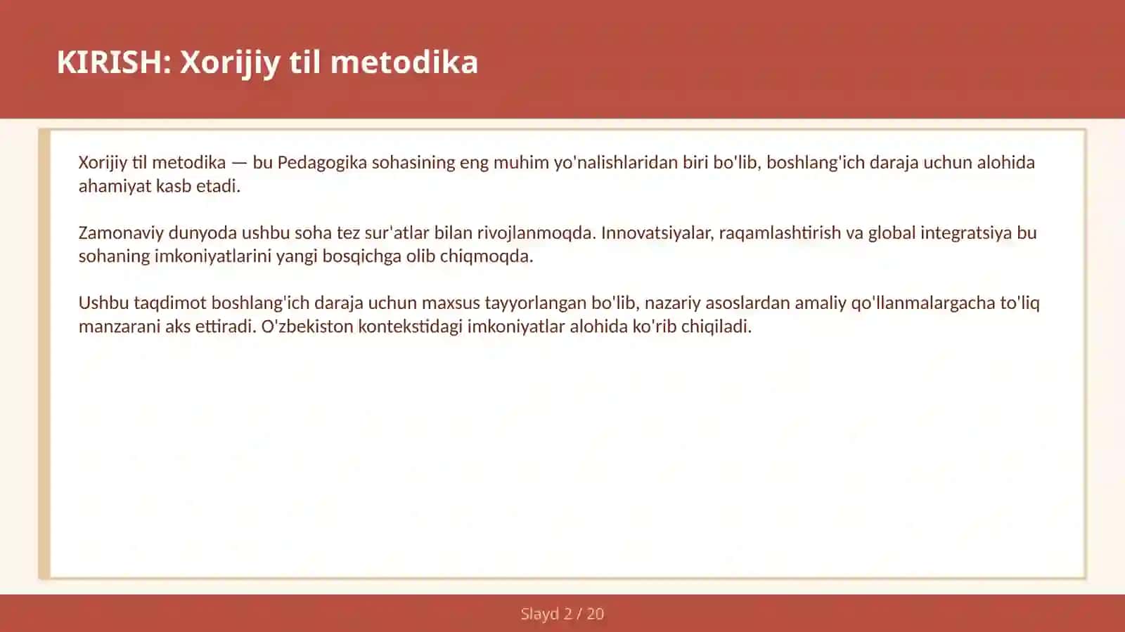 Xorijiy til metodika 2