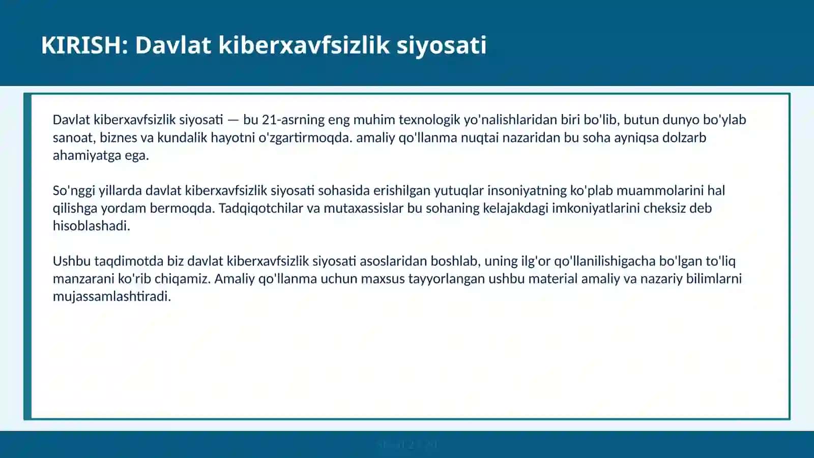 Davlat kiberxavfsizlik siyosati 2