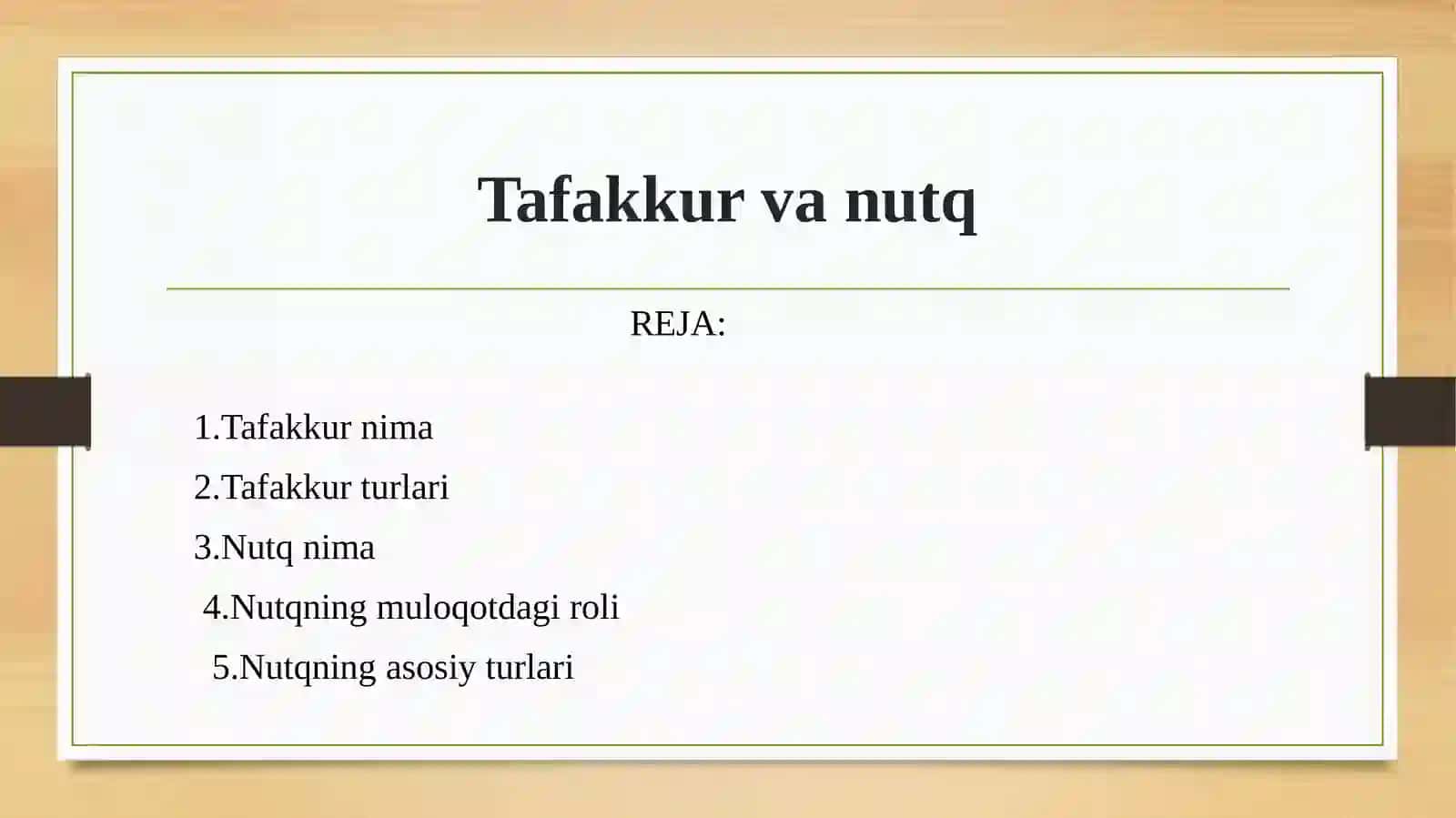 Umumiy psixologiya fanidan tayyorlangan taqdimoti 2