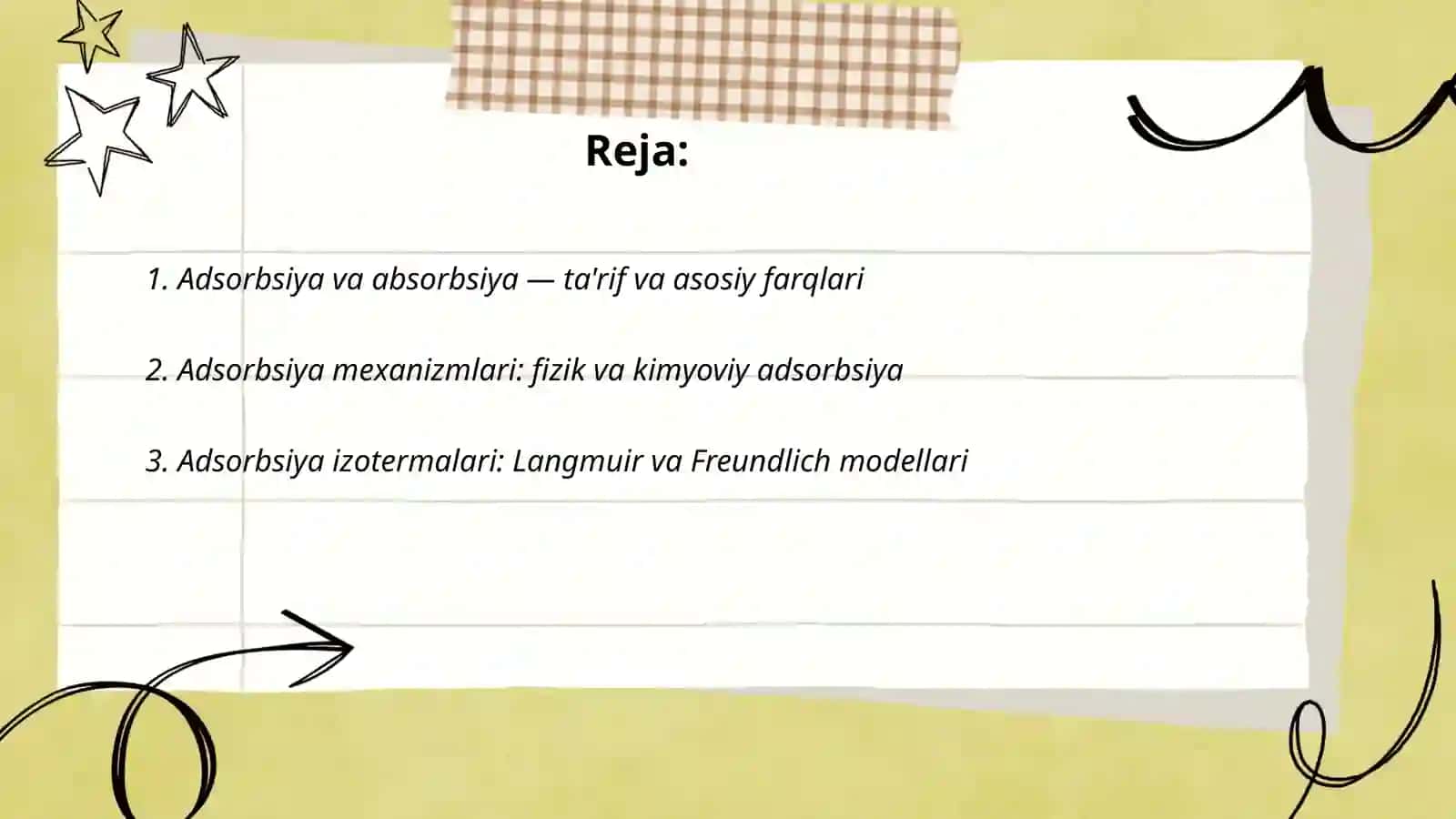 Adsorbsiya va Absorbsiya mavzusi 2