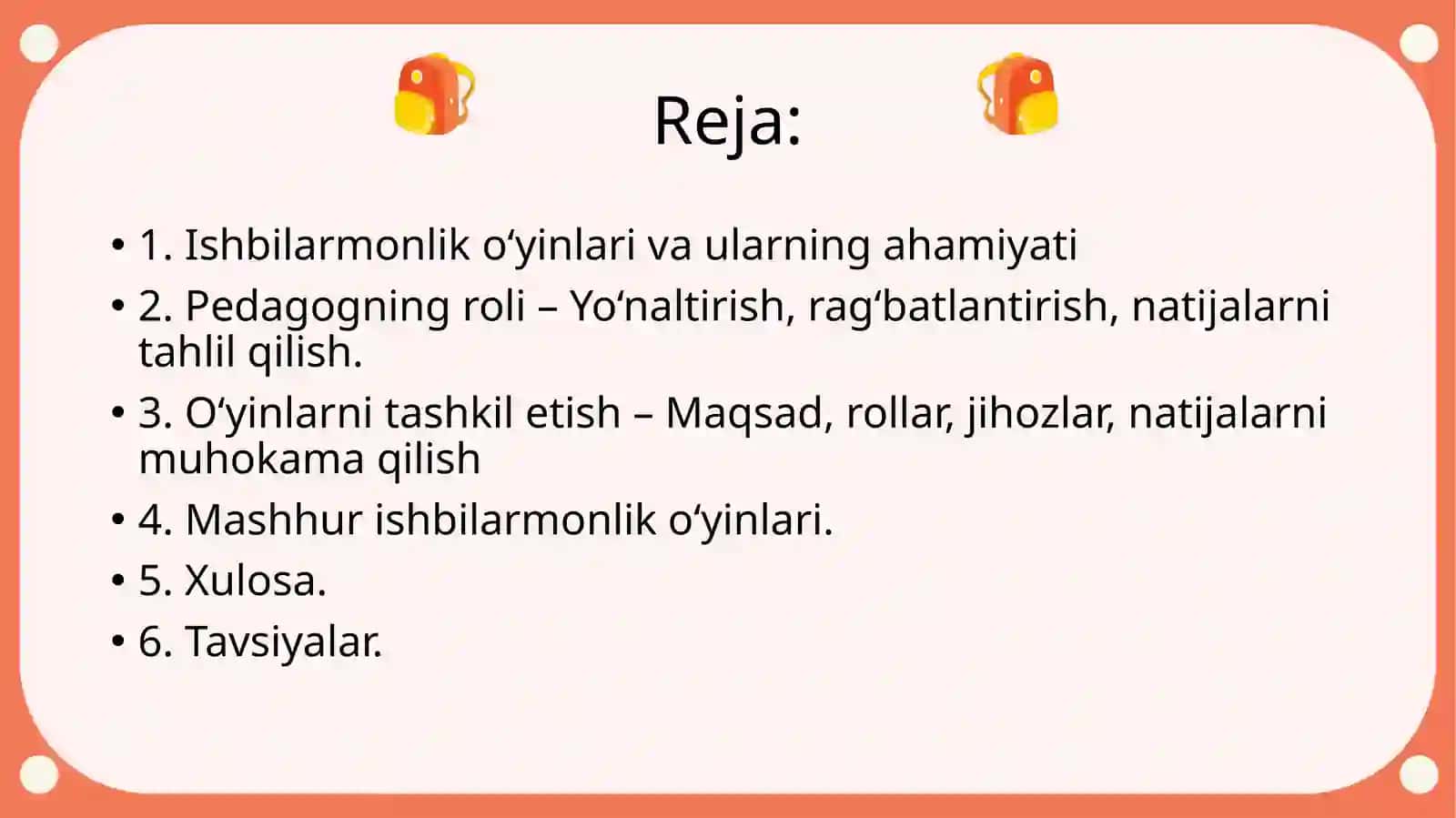 Maktabgacha yoshdagi bolalarning ishbilarmonlik o’yinlariga rahbarlik qilish slayd 2