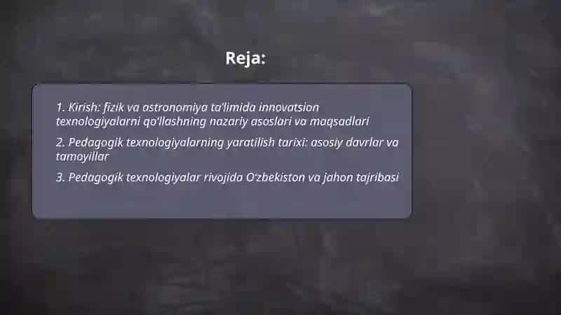 Fizika va Astronomiya O'qitishda Innovatsion Texnologiyalar 2