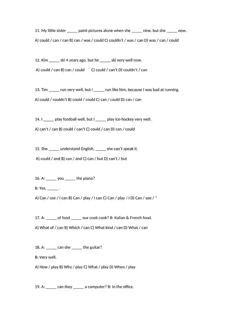 English Grammar Practice Questions 2