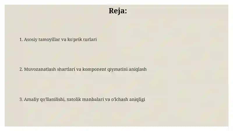 O'zgaruvchan to'k ko'priklari 2