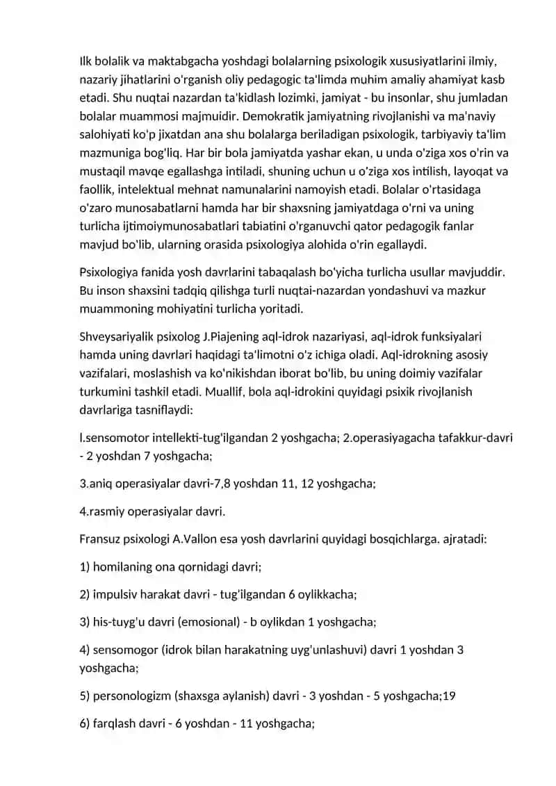 Chaqaloqlik va go‘daklik davri rivojlanishining psixologik xususiyatlari 2