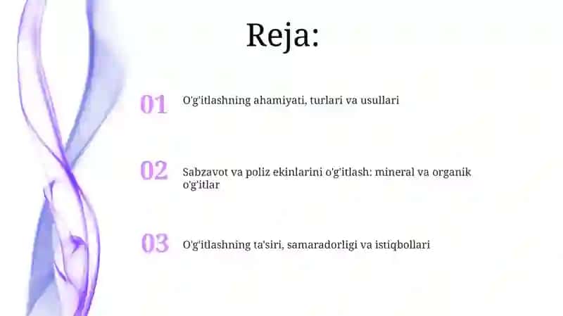 Mineral va organik o'g'itlariga 2