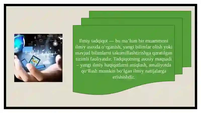Ilmiy tadqiqotni tashkil etish va olib borish asoslari. Ilmiy tadqiqot ishining tuzilishi. 2