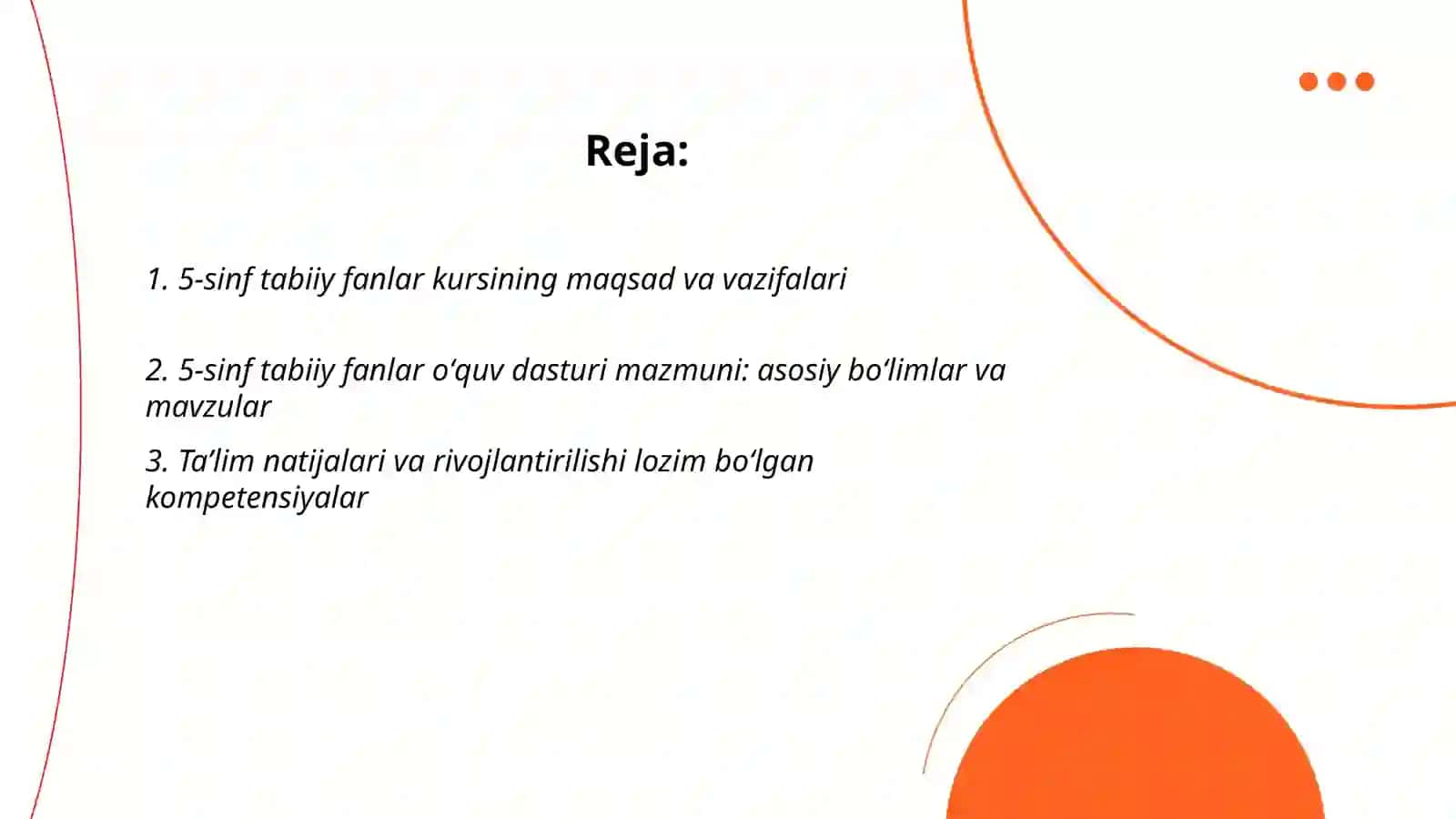 5-sinf tabiiy fanlar kursining mazmuni, tuzilishi va oʻrganish texnologiyalari 2