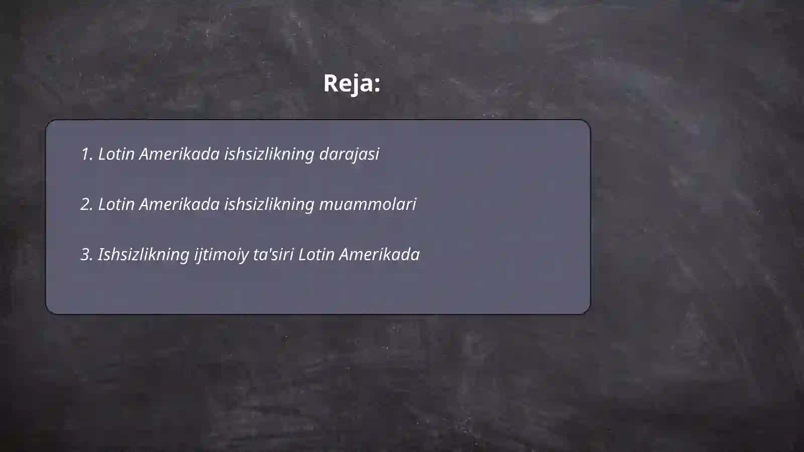 Lotin Amerika mamlakatlarida ishsizlik va uning xususiyatlari 2