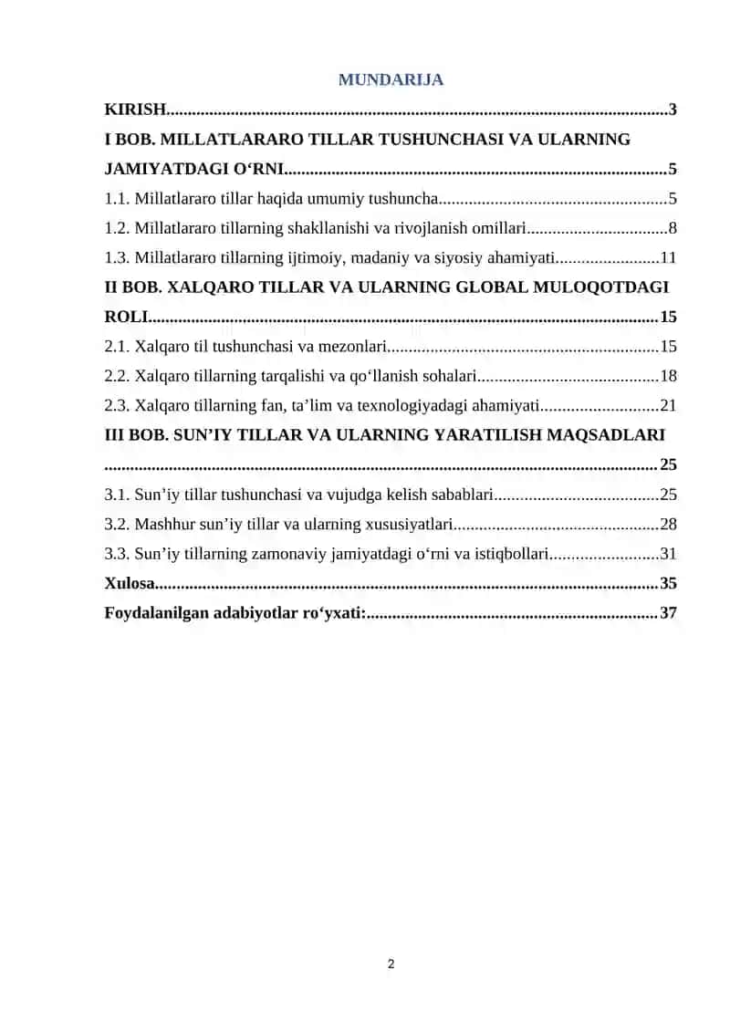 Millatlararo tillar. Xalqaro tillar. Sun’iy tillar 2