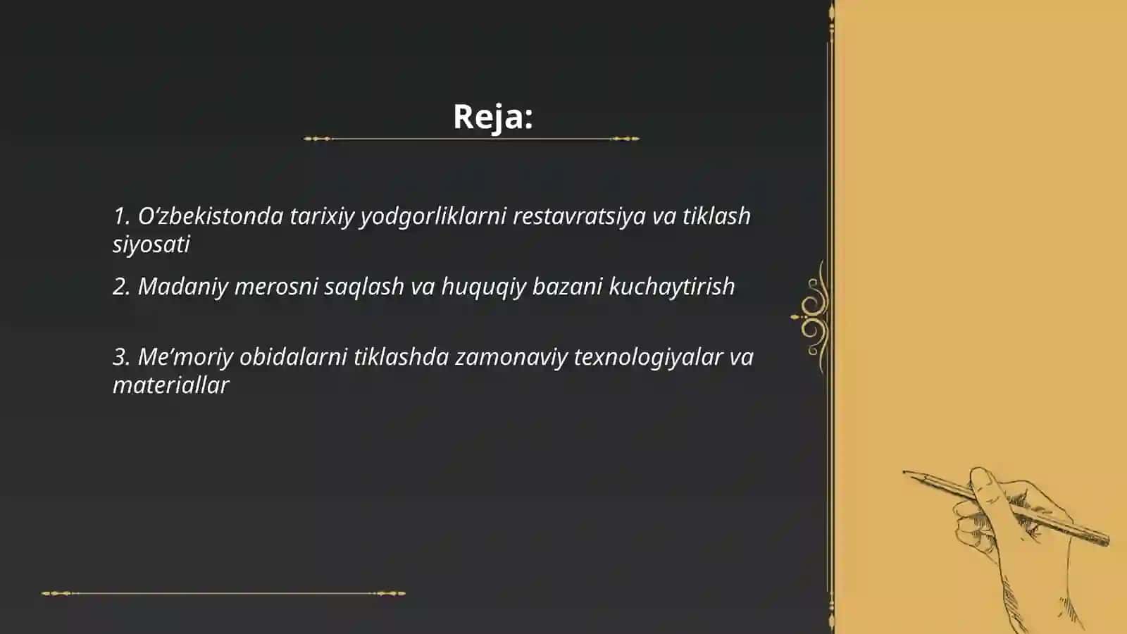 Oʻzbekistonda ma'naviy va tarixiy merosning tiklanishi 2
