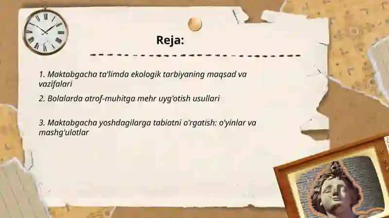 Maktabgacha ta'limda ekalogik tarbiya 2
