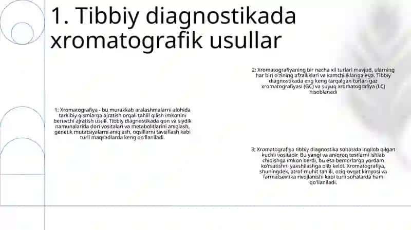 Xromatografiyaning Tibbiy Izlanishdagi Imkoniyatlari 2