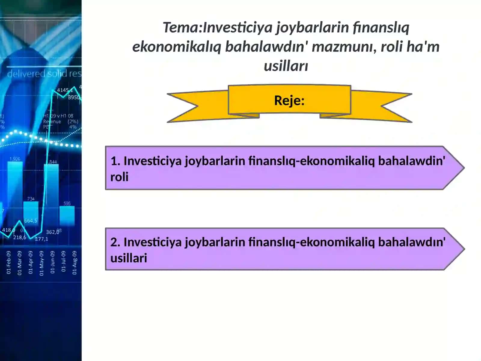 Investiciya joybarlari analizi 2