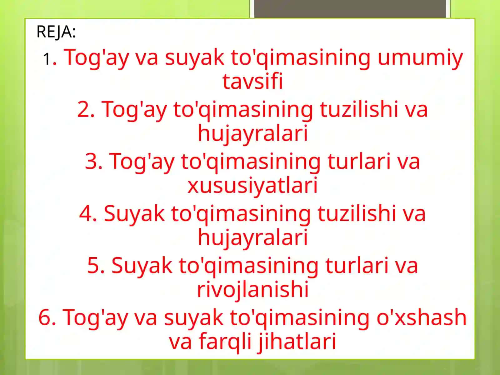 "Tog’ay va suyak to’qimlari" 2