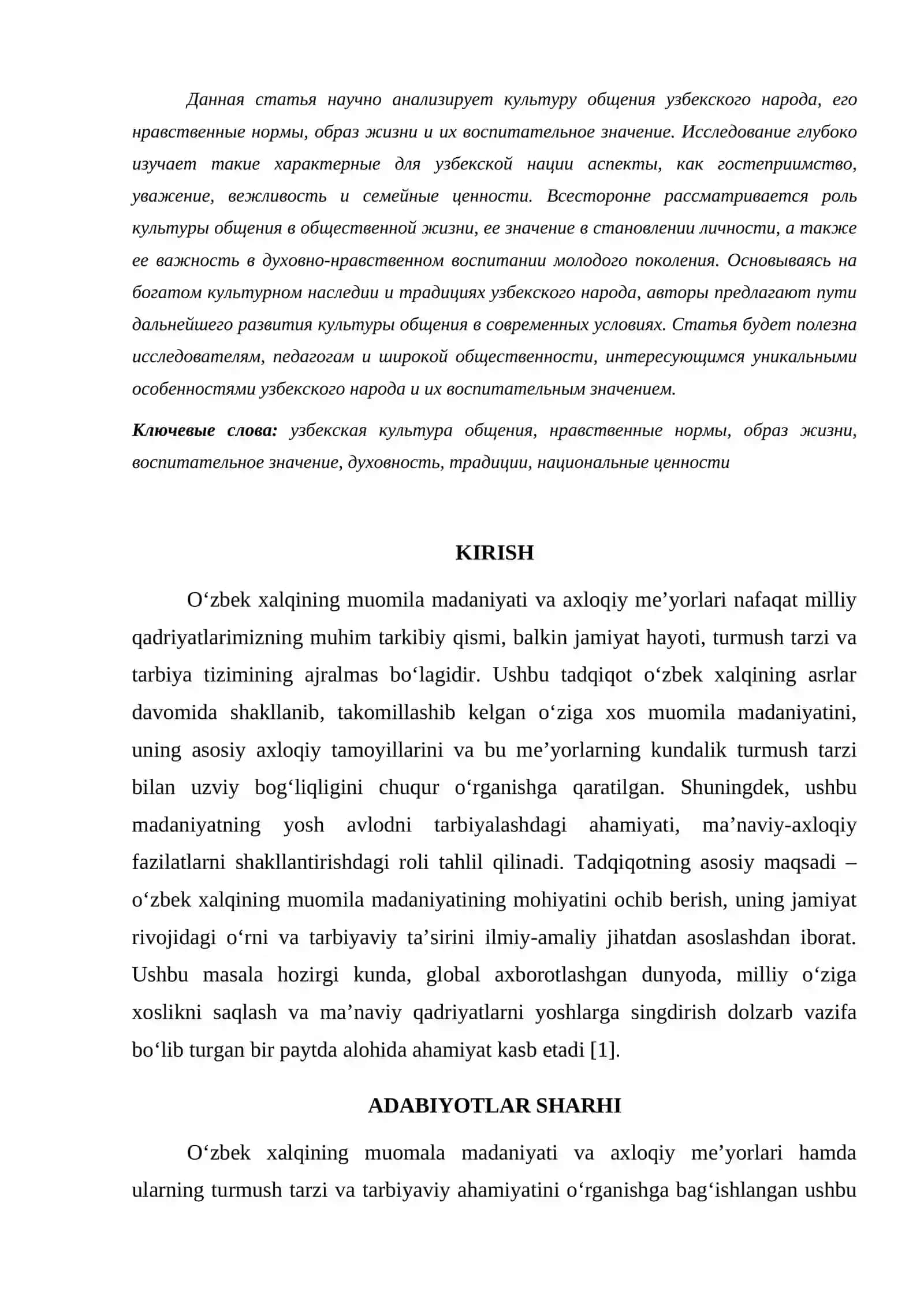 O'ZBEK XALQINING MUOMILA MADANIYATI AXLOQIY MEYORLARI TURMUSH TARZI VA ULARNING TARBIYAVIY AHAMIYATI 2