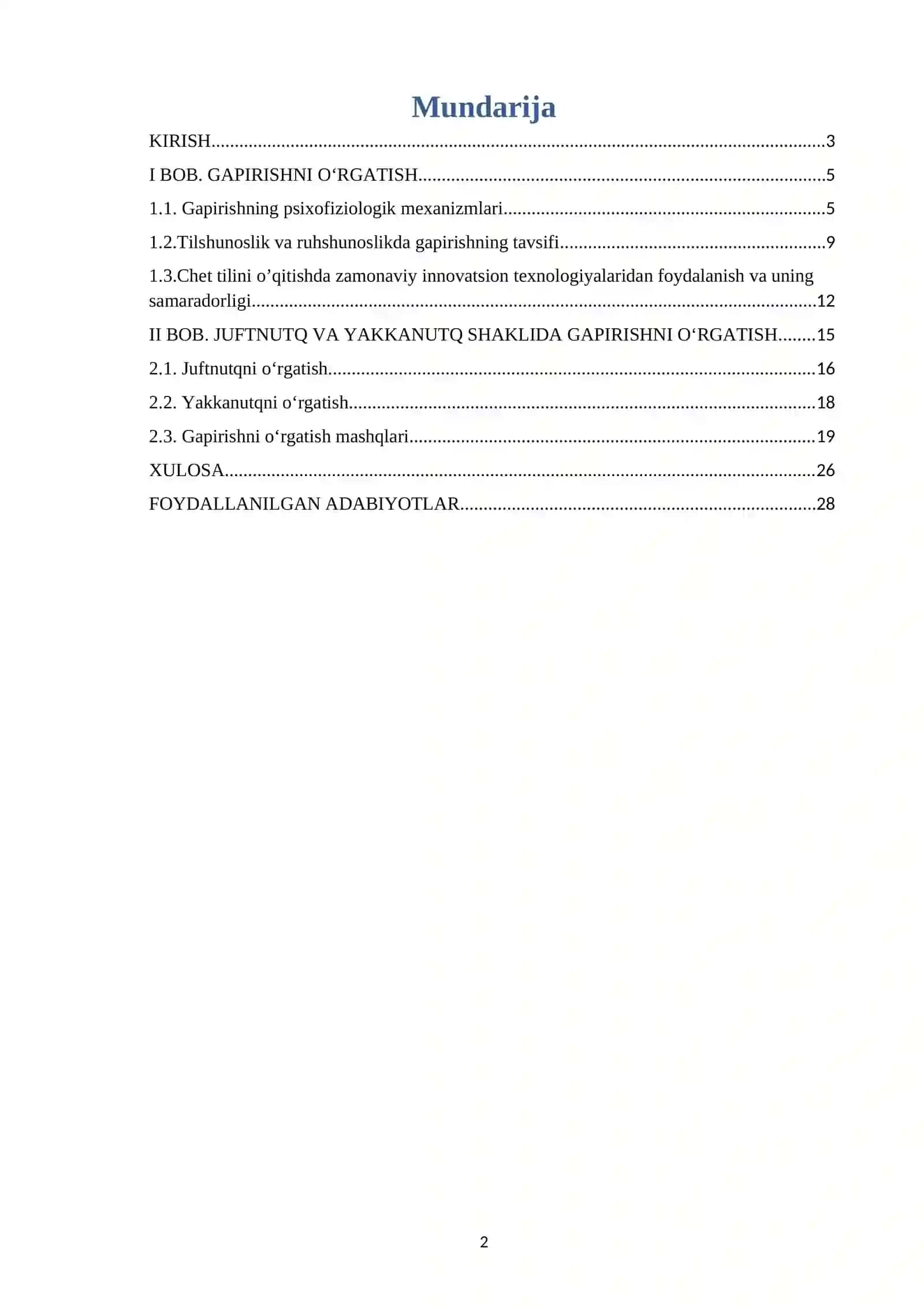 GAPIRISHNI O’RGATISHDA PEDAGOGIK TEXNALOGIYALARNI, INNOVATSION TA’LIMNI QO’LLASH 2