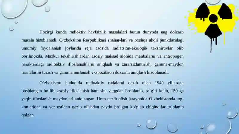 Radioaktiv moddalar bilan ifloslanishning oldini olish 2